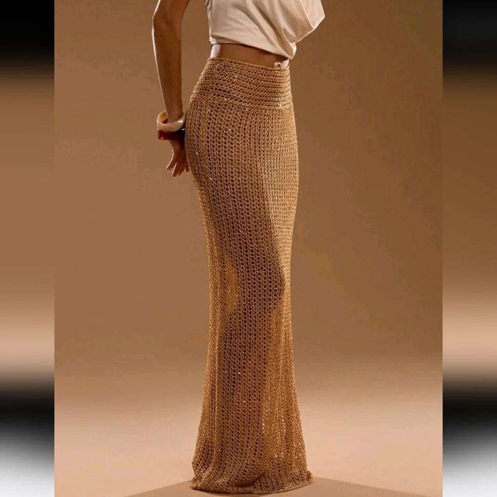 Classic Solid Color Fitted Knit Sweater & Mini Skirt, Casual & Fashionable,Maxi - Picture 1 of 5